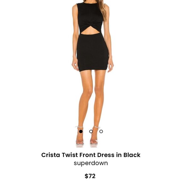 Superdown Black Mini Dress With key hole cutout cotton size Small - Picture 1 of 5